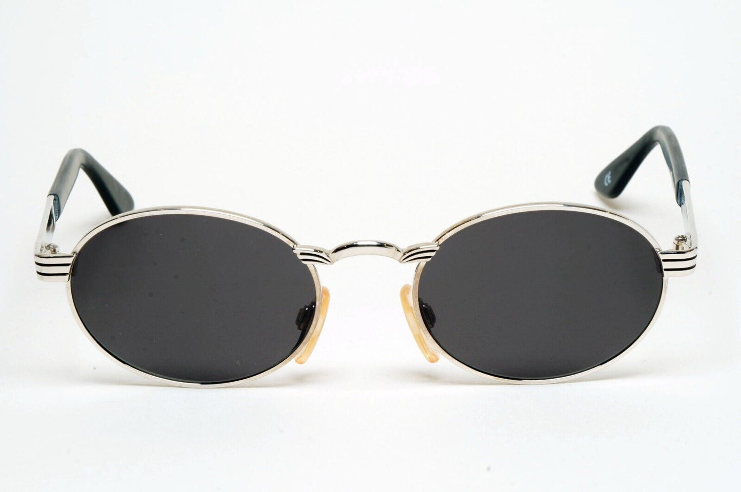 Versus Sunglasses 1996 by Gianni Versace Vintage Silver Oval MOD F07 COL 12M