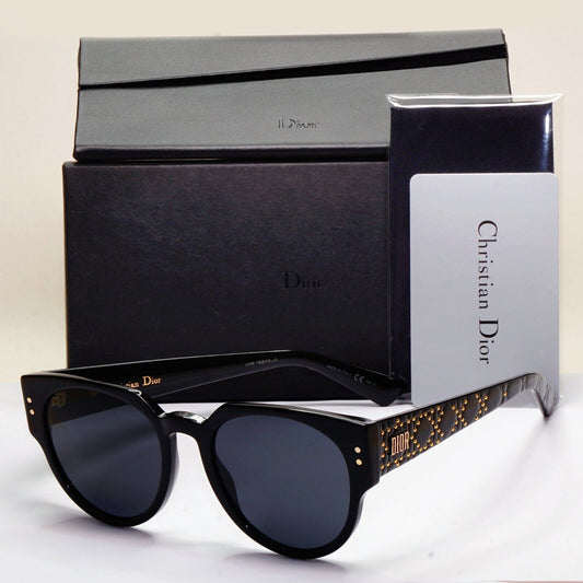 Dior Sunglasses 2019 Black Gold Lady Dior Studs 3 Square 807IR 311024