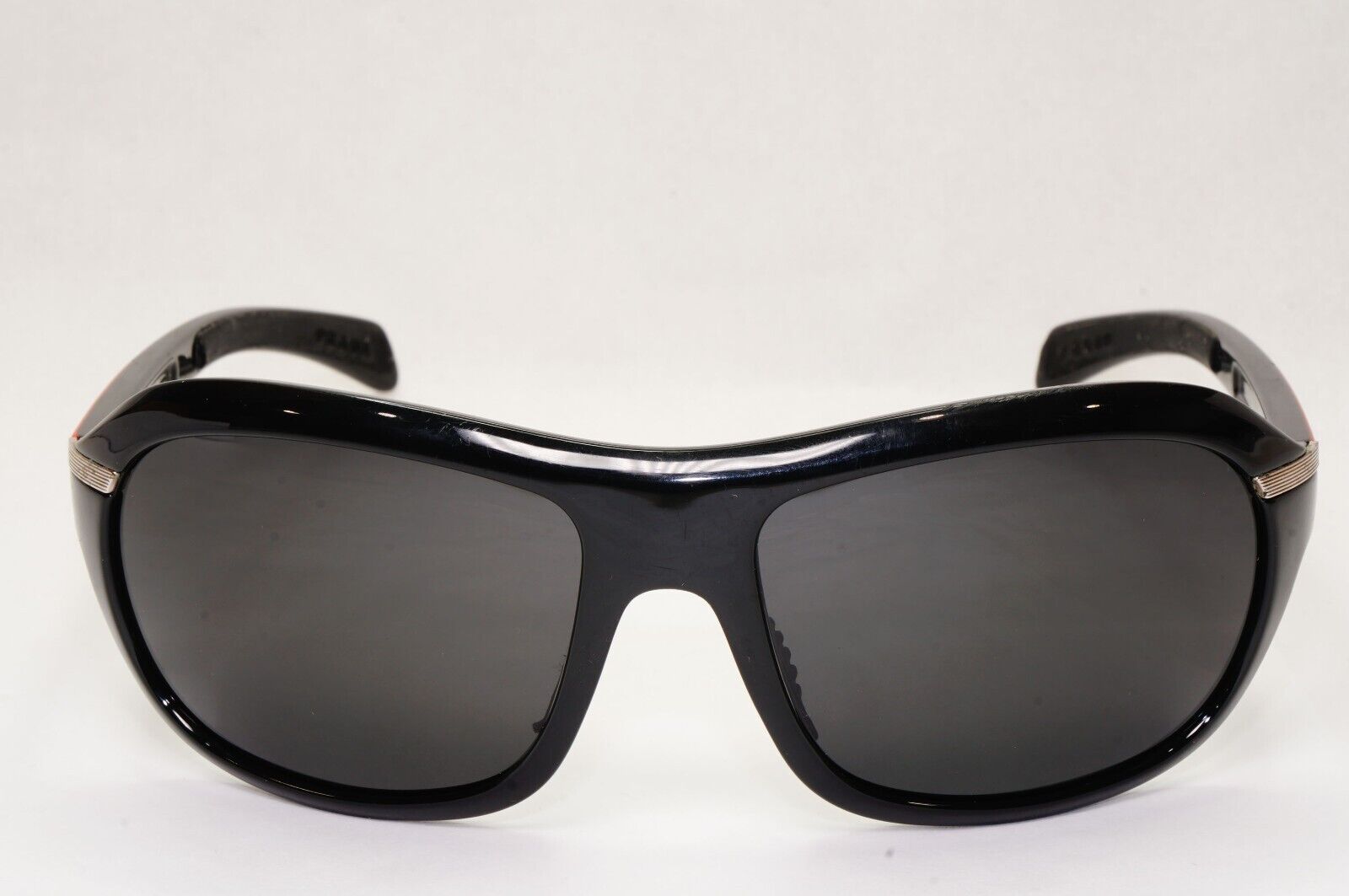 Prada Sunglasses 2007 Vintage Black Wrap Rossa PS04IS SPS 04I 1AB-3M1 111223