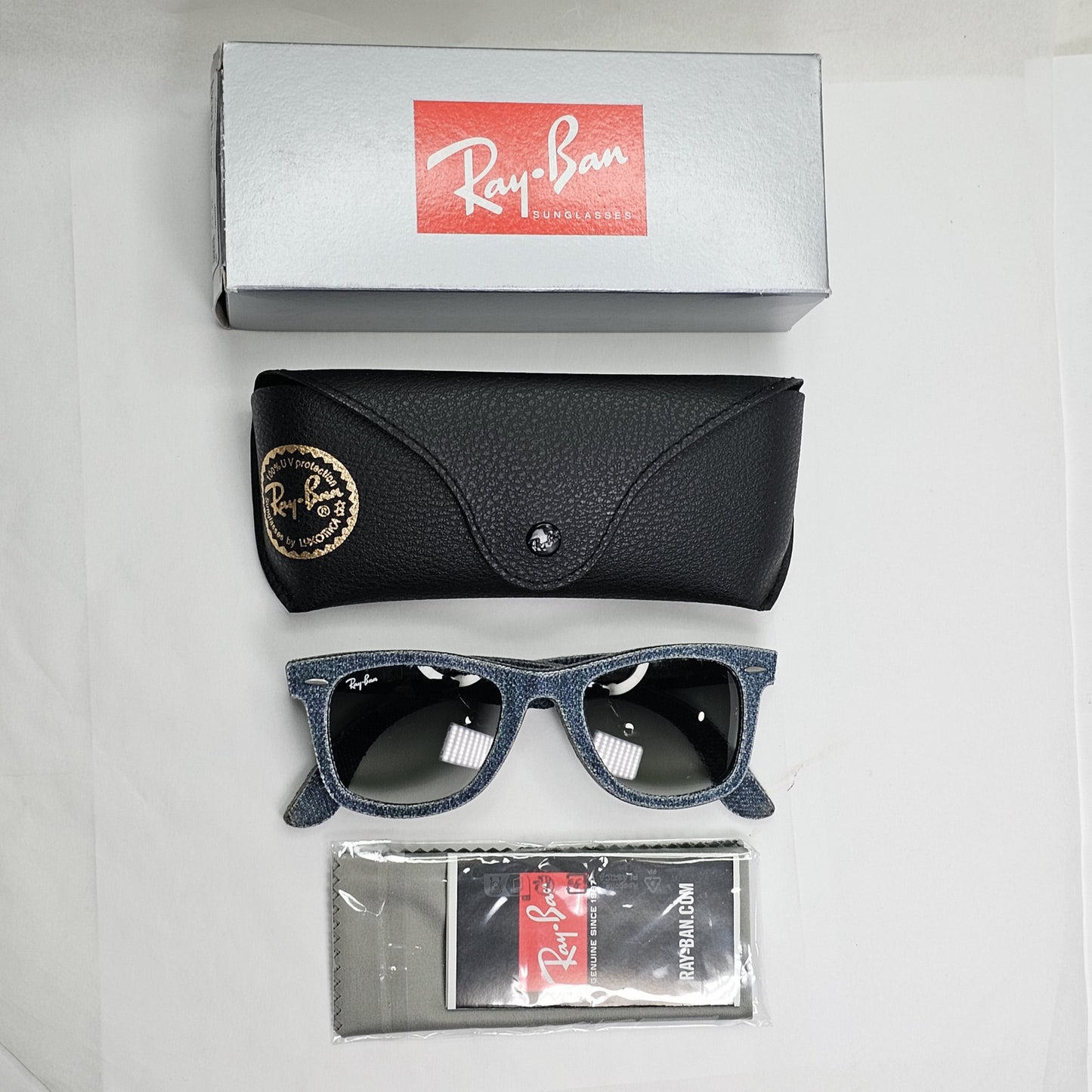 Ray-Ban Sunglasses Wayfarer Denim Blue Jeans Grey Gradient RB 2140 1163/71 50mm
