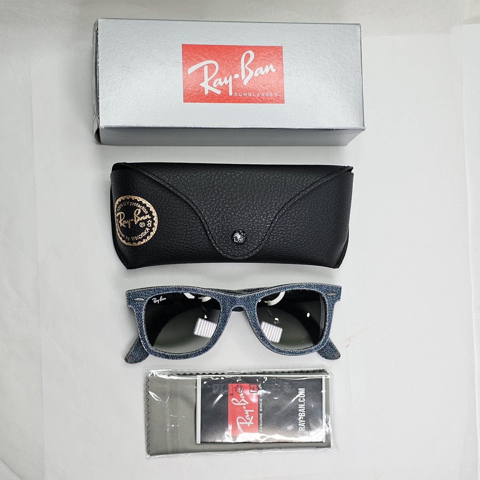 Ray-Ban Sunglasses Wayfarer Denim Blue Jeans Grey Gradient RB 2140 1163/71 50mm