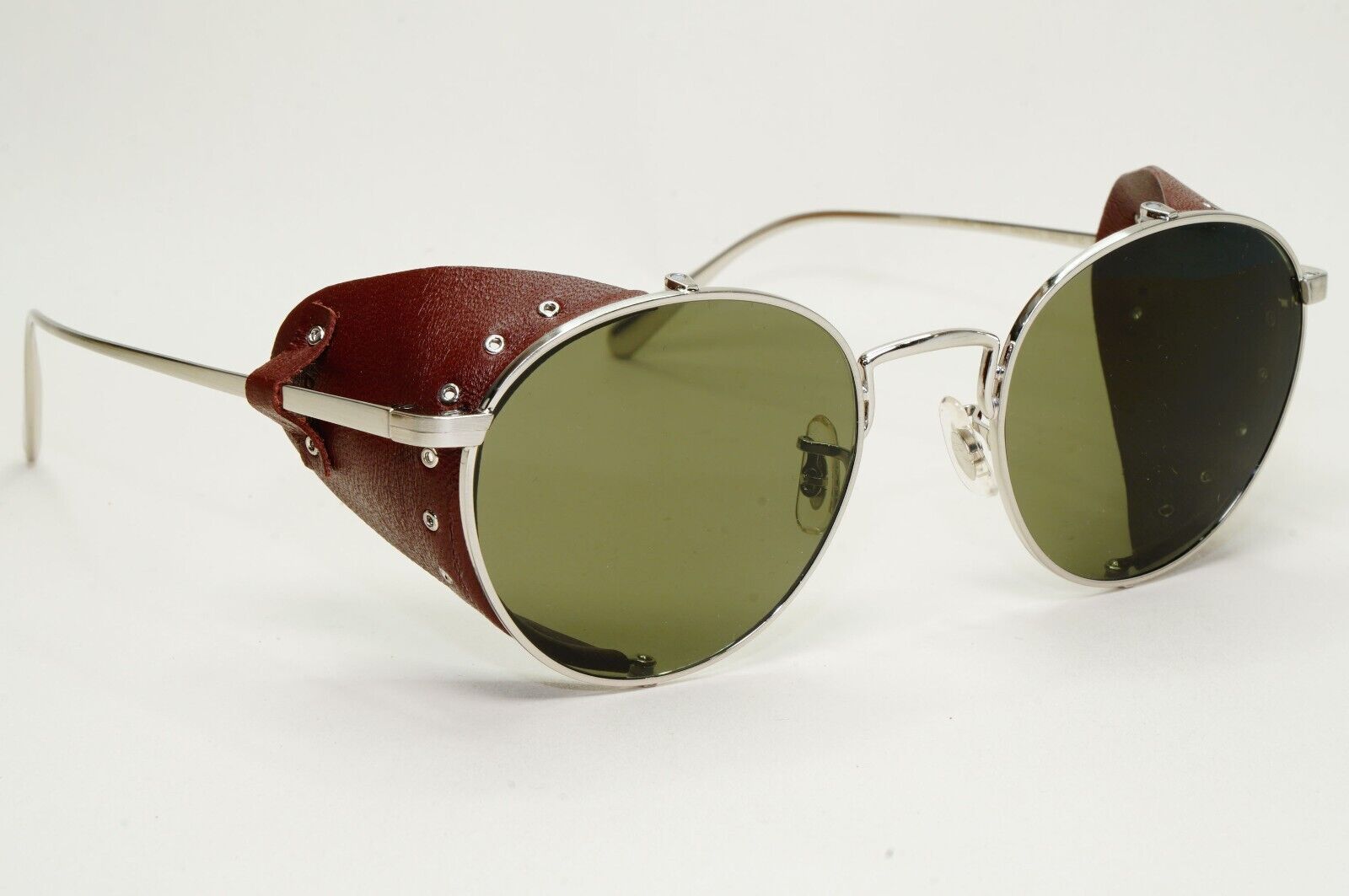 Oliver Peoples Sunglasses Cesarino-L Silver Green Side Shields OV 1323S 5254/52