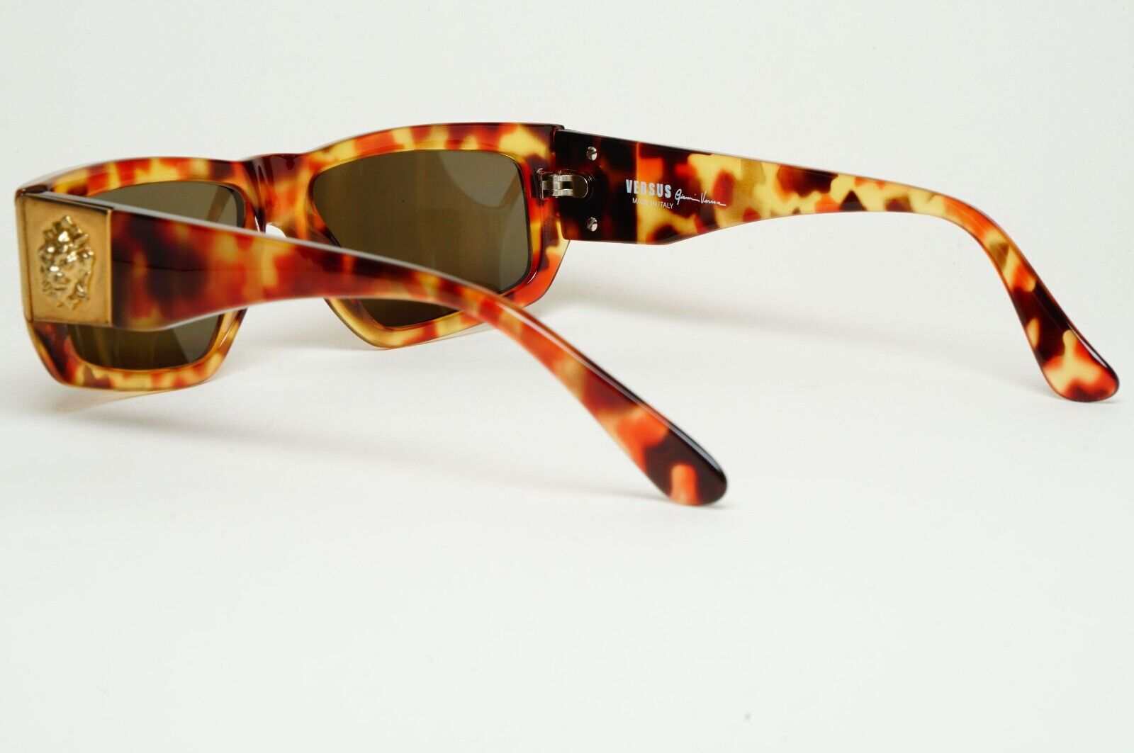 Versus Sunglasses 1996 by Gianni Versace Vintage Gold Lion Brown MOD E07 COL 197