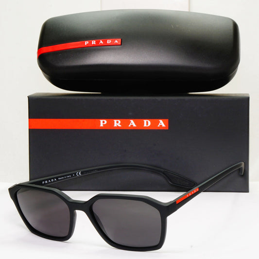 Prada Sunglasses Black Matte Square Angular PS02MV VPS 02M DG0-1O1 55mm