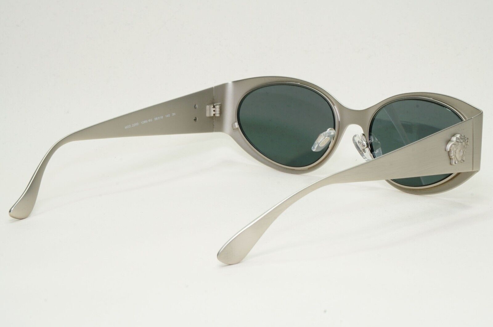 Versace Sunglasses Brushed Silver Medusa Grey Silver Mirror MOD VE 2263 1266/6G
