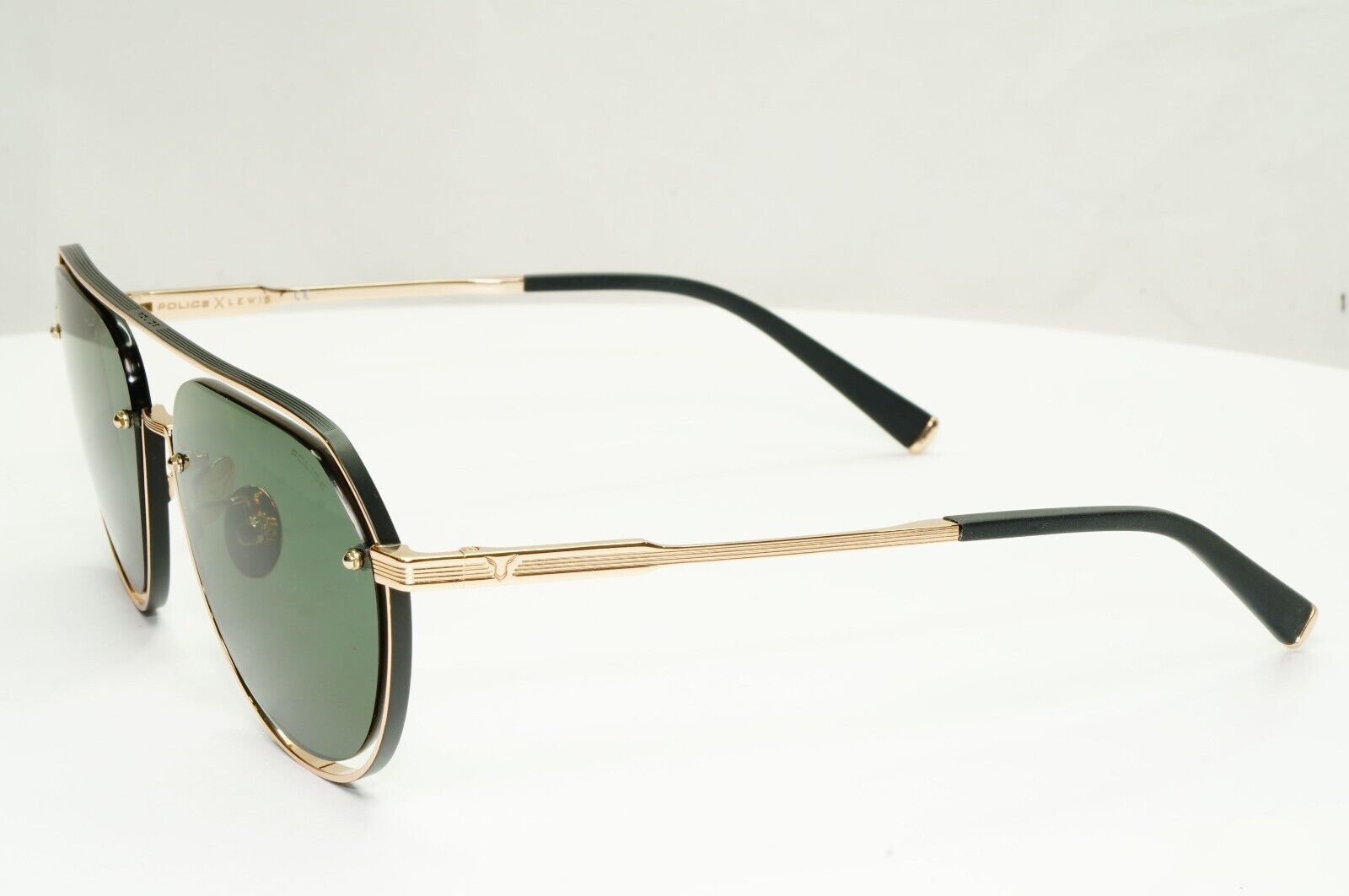 Police Lewis Hamilton F1 Sunglasses Gold Green Metal Pilot SPL E17 COL 0302