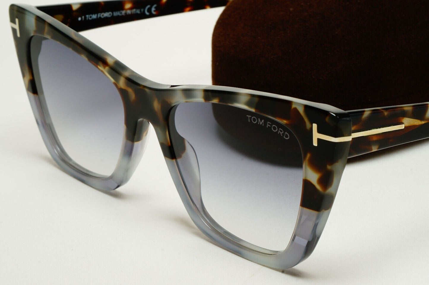 Tom Ford Sunglasses Poppy-02 Brown Grey Gradient Cat Eye FT0846 TF 846 55B