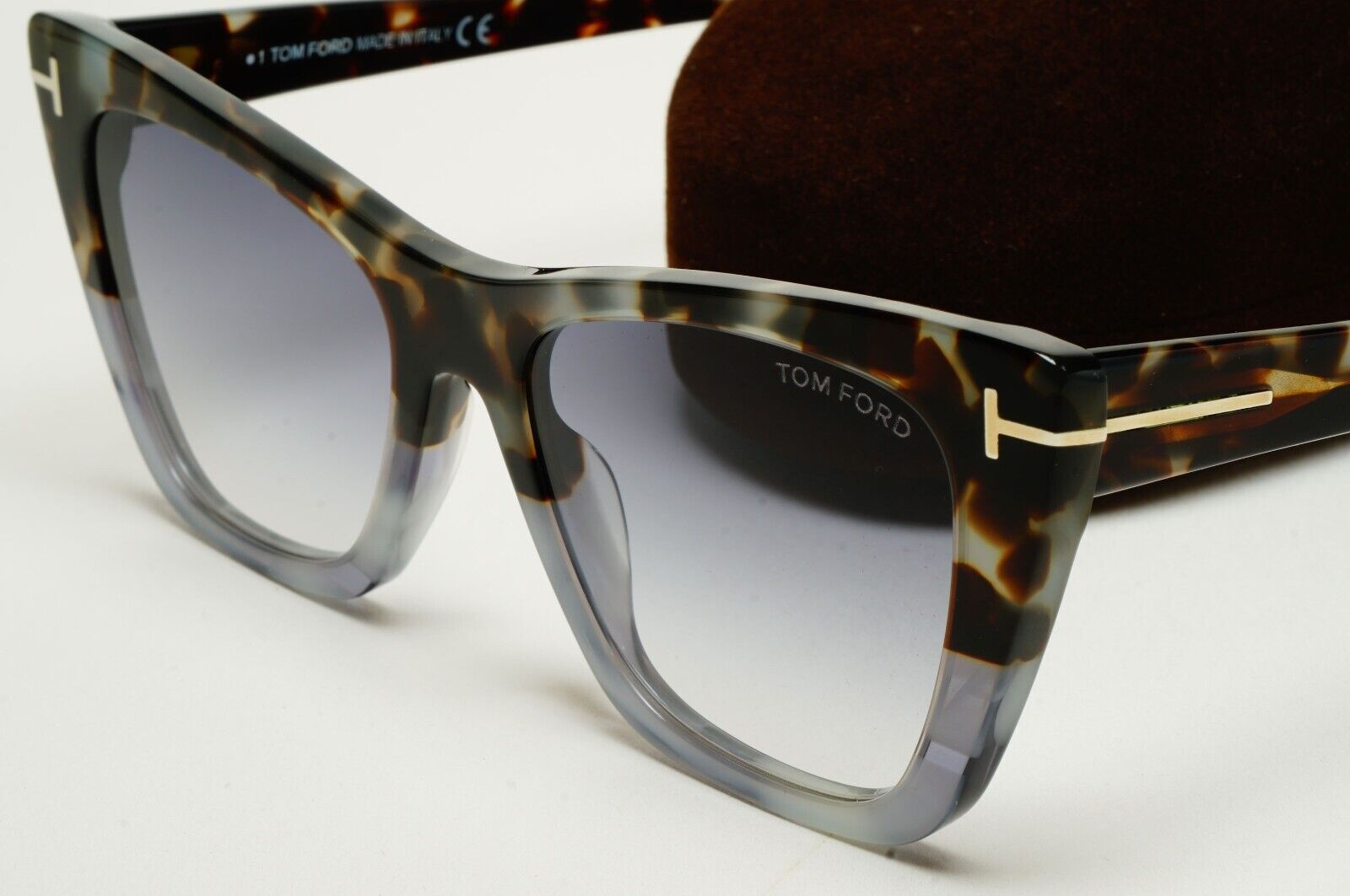 Tom Ford Sunglasses Poppy-02 Brown Grey Gradient Cat Eye FT0846 TF 846 55B
