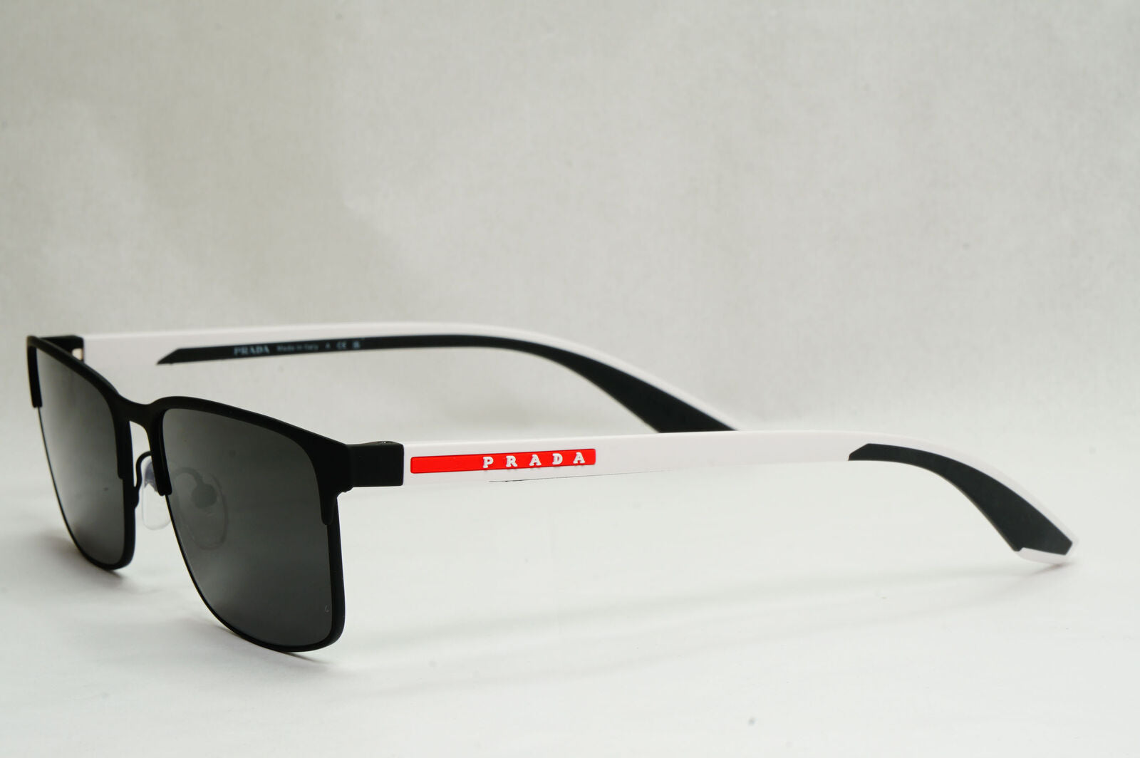 Prada Sunglasses Black White Red Linea Rossa Square PS50PV VPS 50P DG0-1O1 57mm