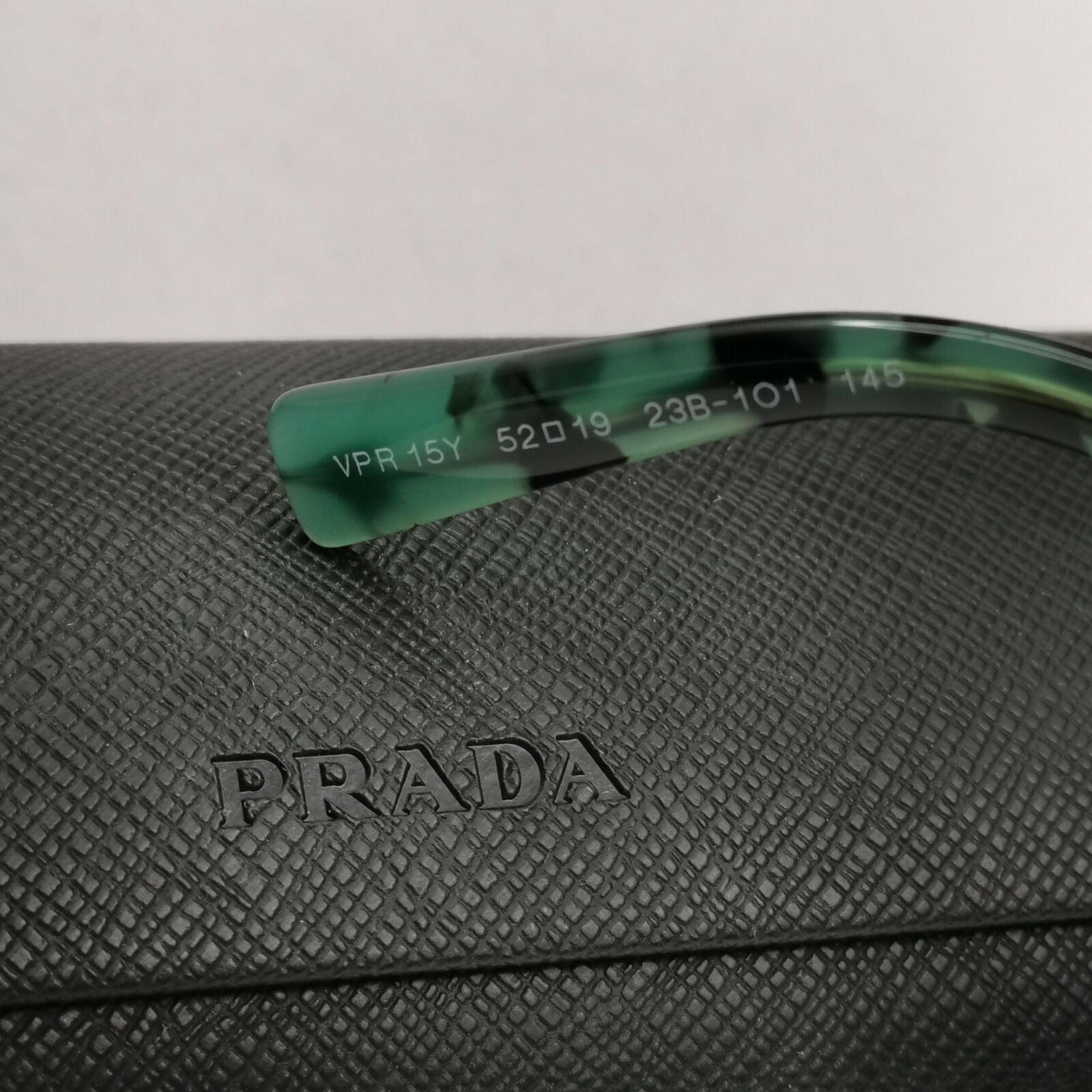 Prada Sunglasses Green Lens Brown Havana Tortoise PR15YV VPR 15Y 23B-1O1 52mm