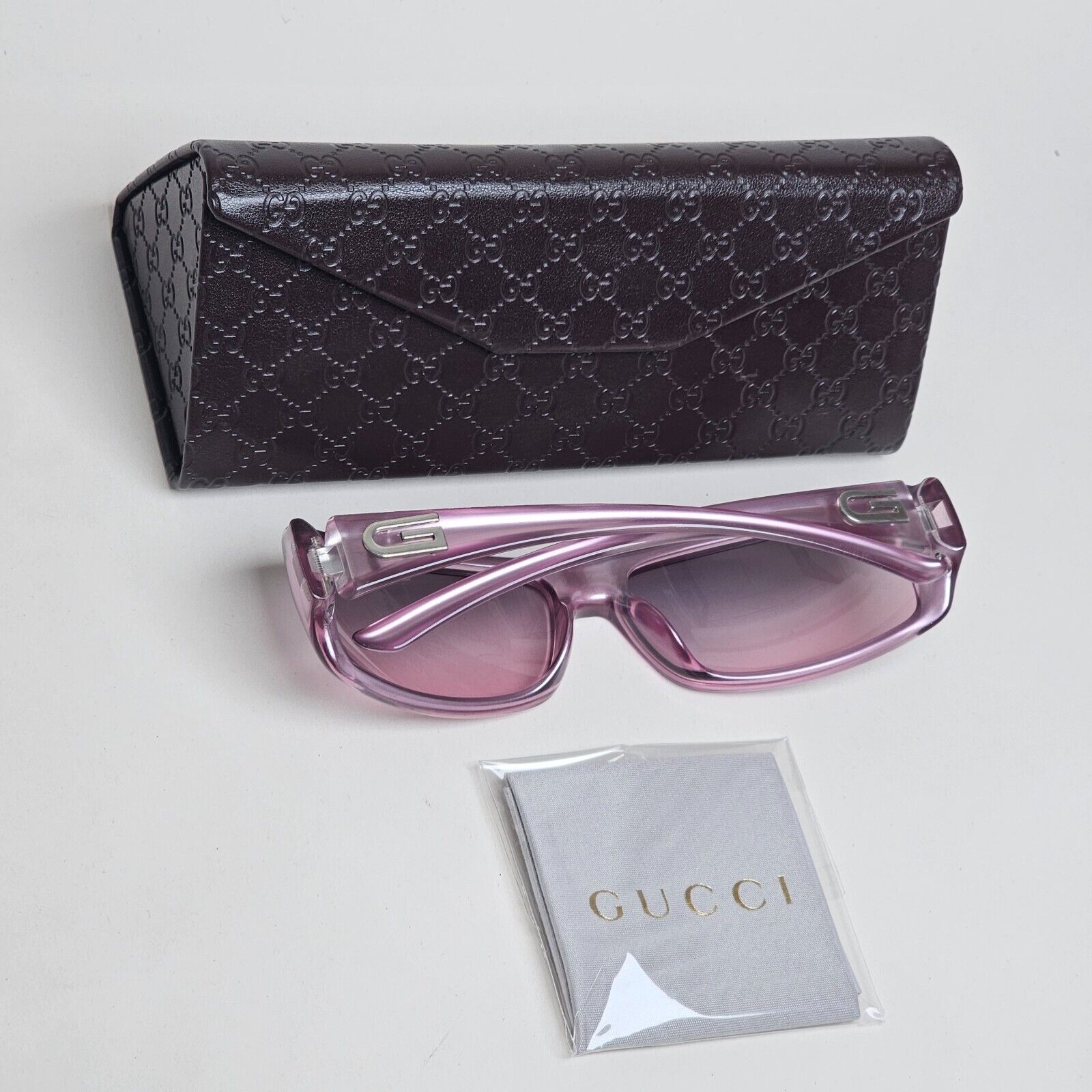 Gucci Sunglasses 2002 Vintage Lilac Pale Pink Rectangle GG 2551/S LT8 050225