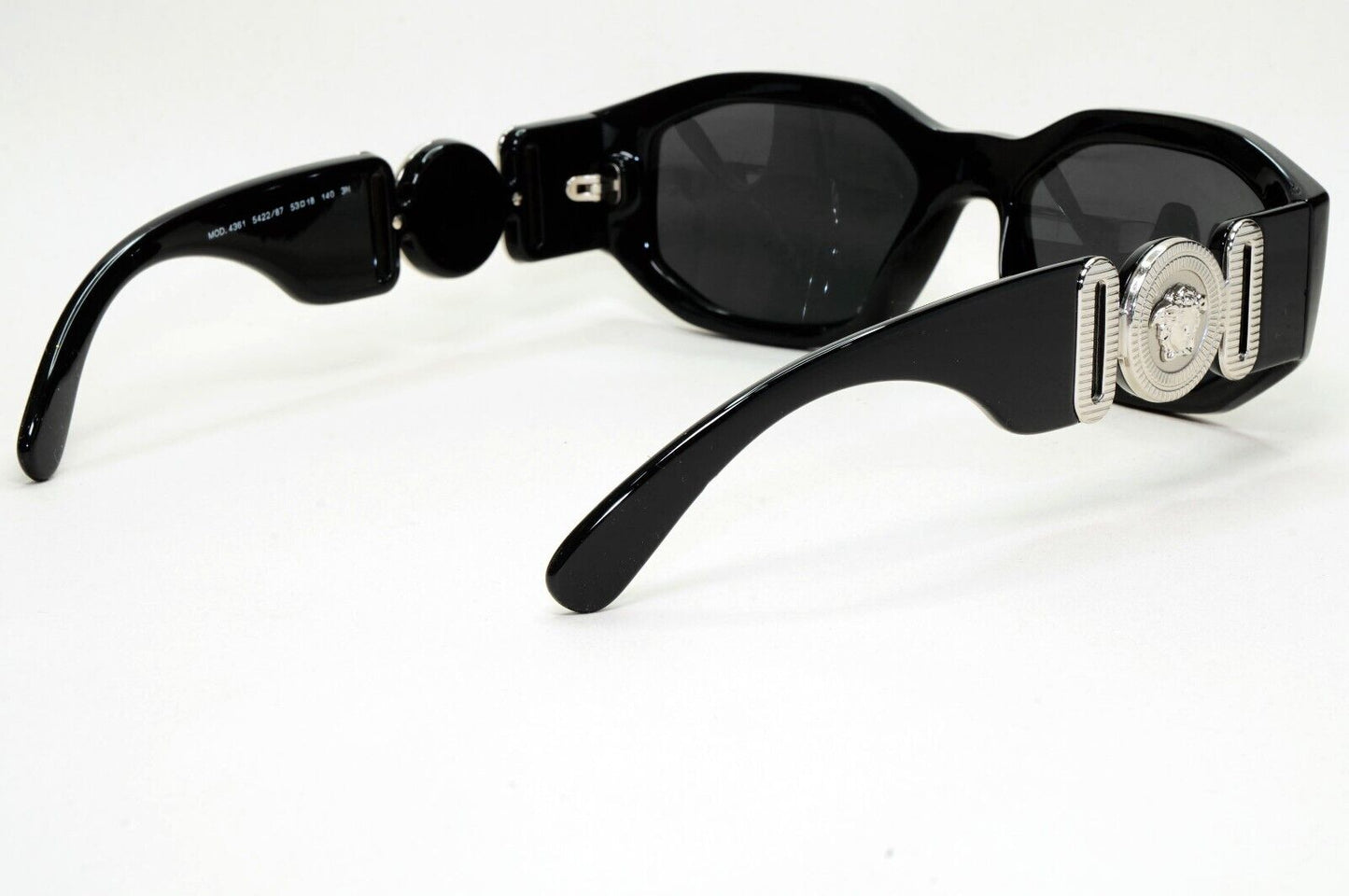 Versace Sunglasses Black Silver Medusa Grey Biggie MOD VE 4361 5422/87 53mm