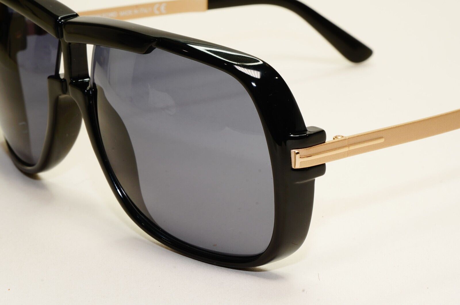 Tom Ford Sunglasses Black Gold Grey Square Caine FT0800 TF 800 01A Pilot 230924