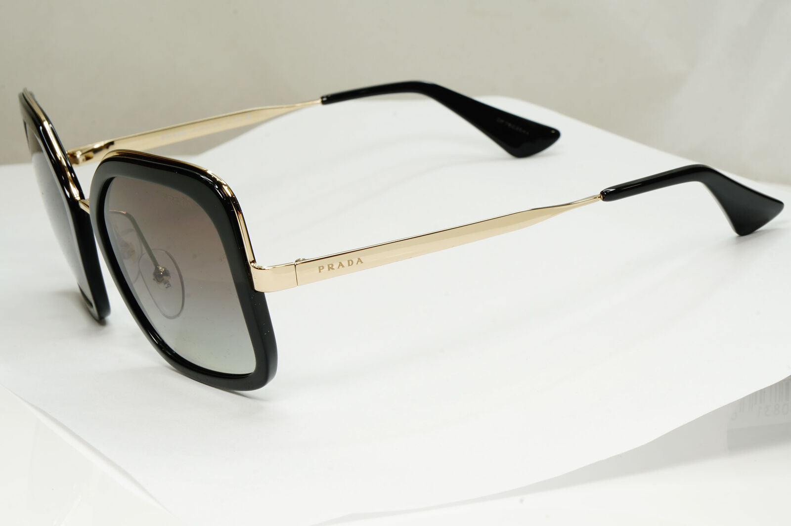 Prada Sunglasses Black Gold Square Grey Gradient PR57US SPR 57U 1AB-0A7