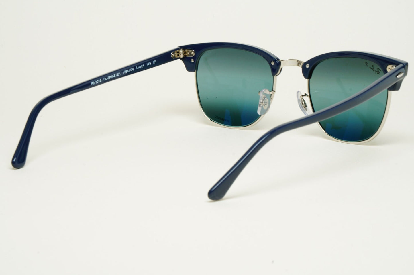 Ray-Ban Sunglasses Clubmaster Polarised Blue Chromance Mirror RB 3016 1366/G6
