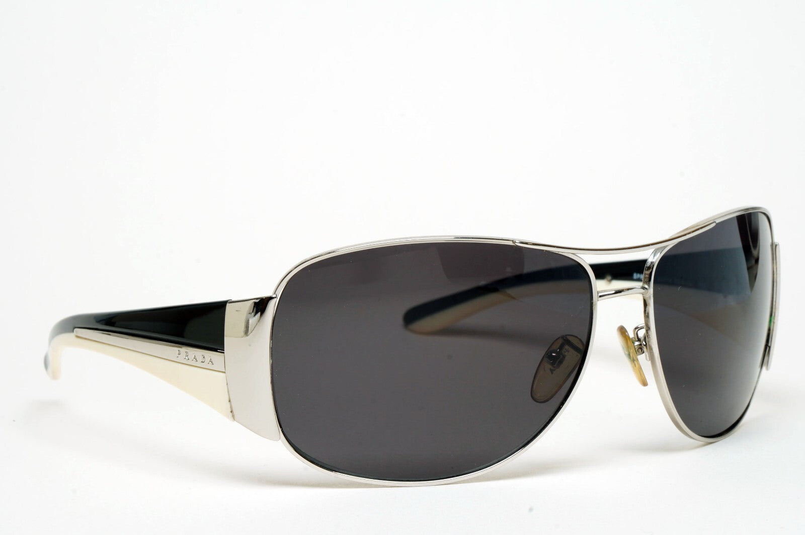 Prada Sunglasses 2006 Vintage Pilot Black Silver PR75GS SPR 75G 6BA-3M1 130225