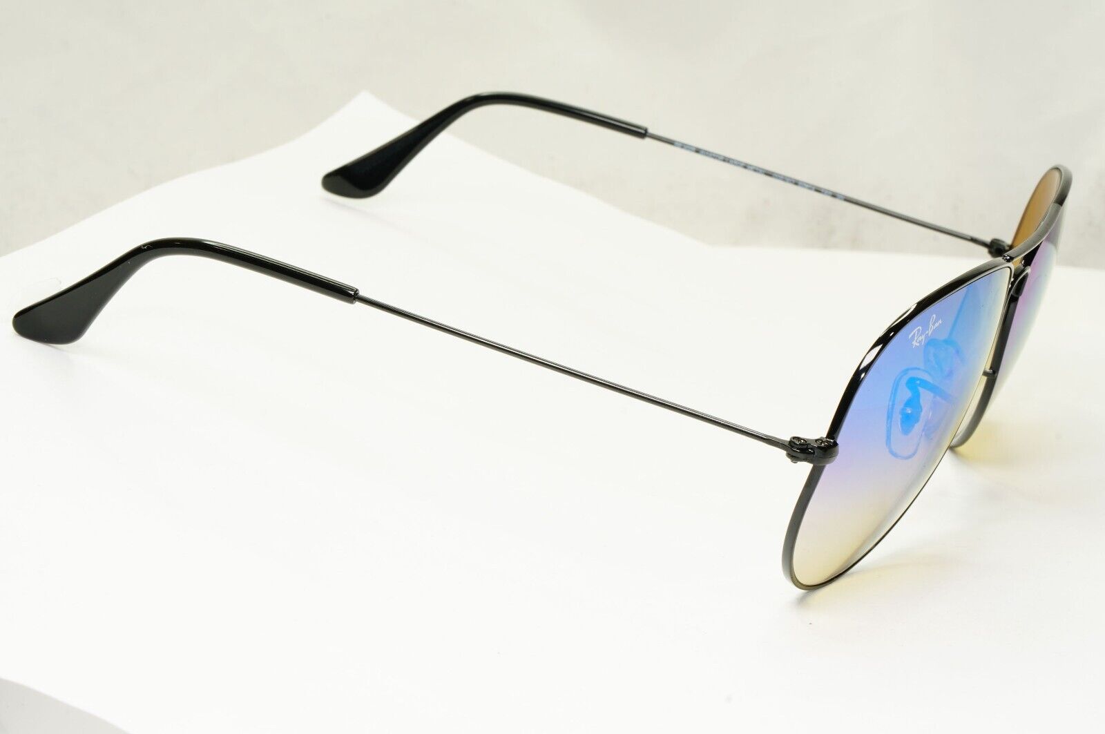 Ray-Ban Sunglasses Aviator Blue Mirror Brown Gradient Black Flash RB 3025  62mm