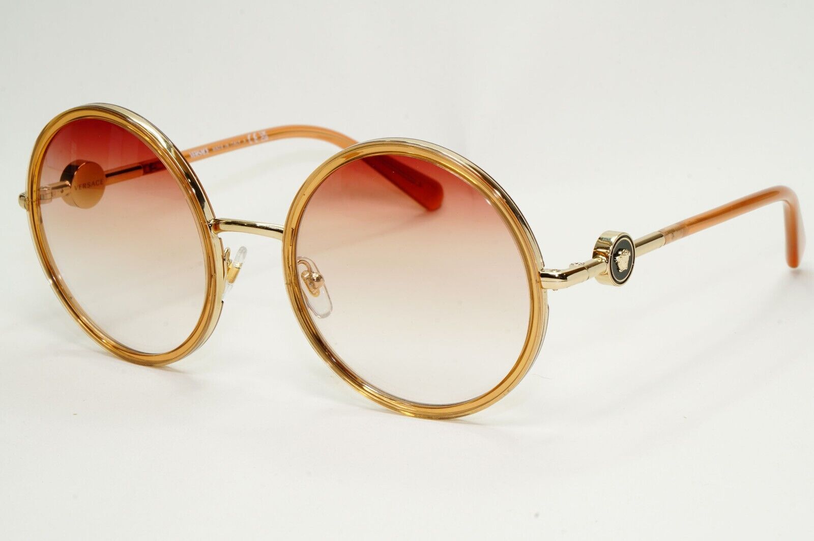 Versace Sunglasses Round Gold Transparent Brown Gradient MOD VE 2229 1252/0P