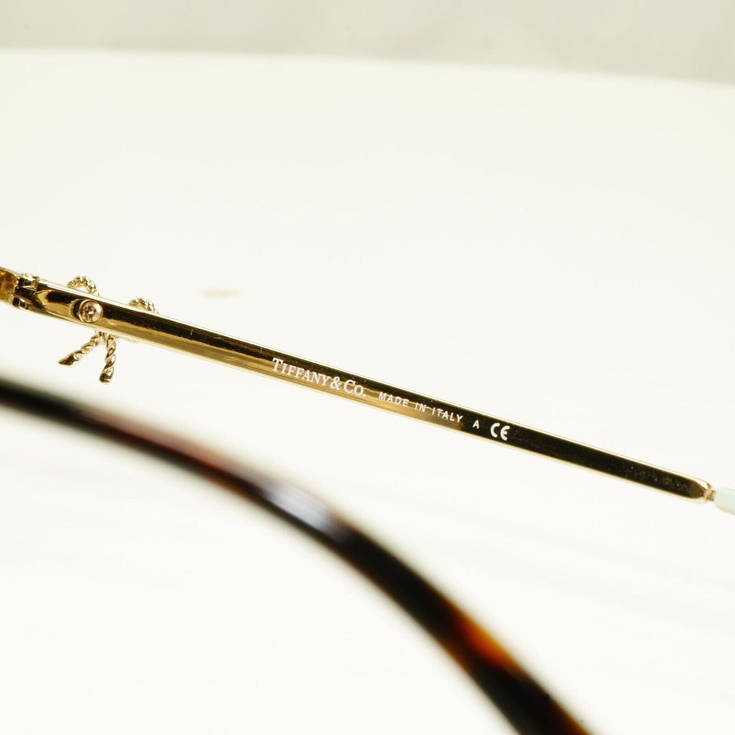Tiffany & Co Gold Bow Rope Sunglasses Pilot Black Ribbons TF 3044 6021/64 30928A