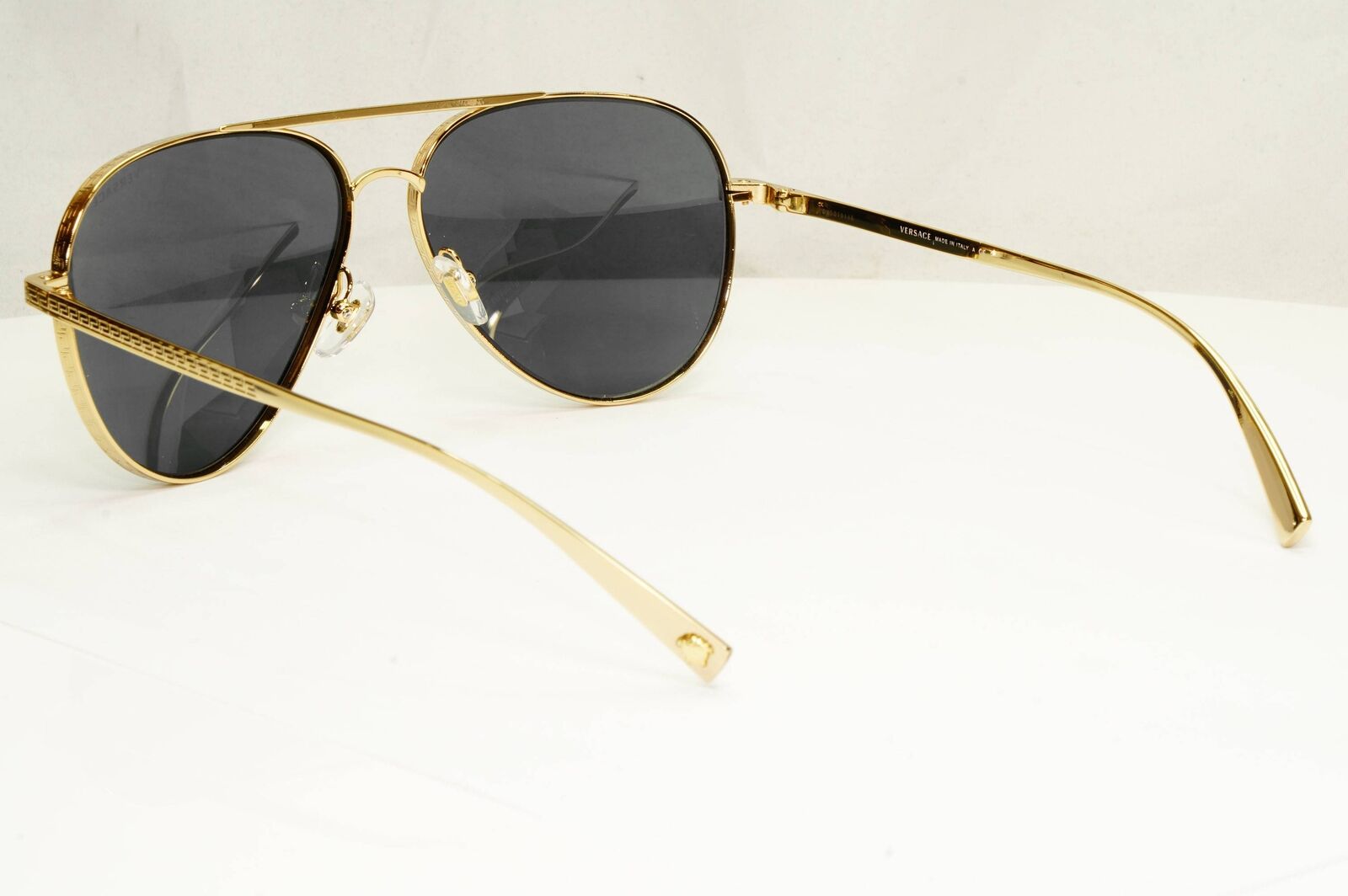 Versace Sunglasses Gold Pilot Metal Black Grey MOD VE 2217 1002/87 59mm