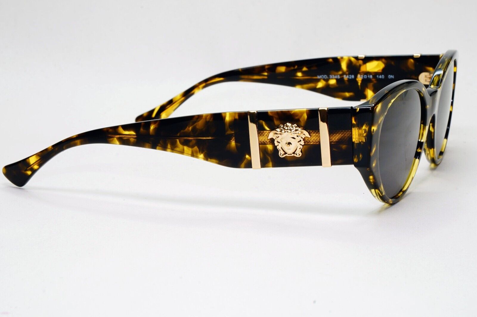 Versace Sunglasses Brown Black Gold Havana Marble Medusa MOD VE 3345 5428 52mm