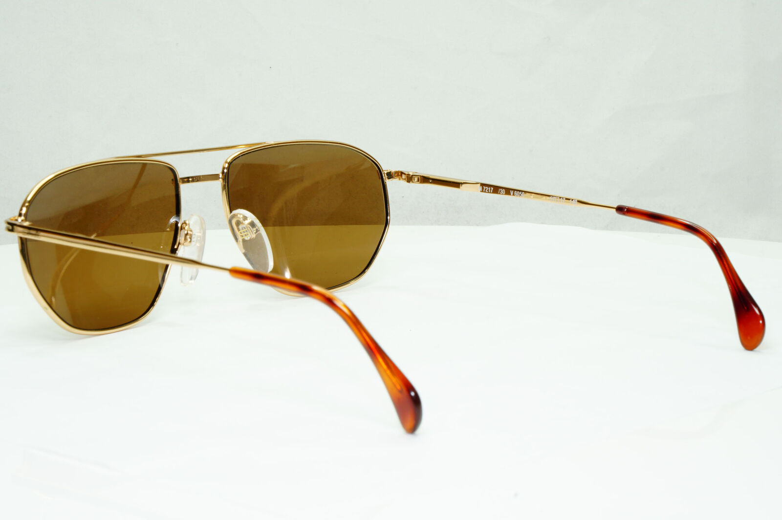 Silhouette 1990s Austria Vintage Sunglasses Gold Pilot Brown M7217 V6050 030123