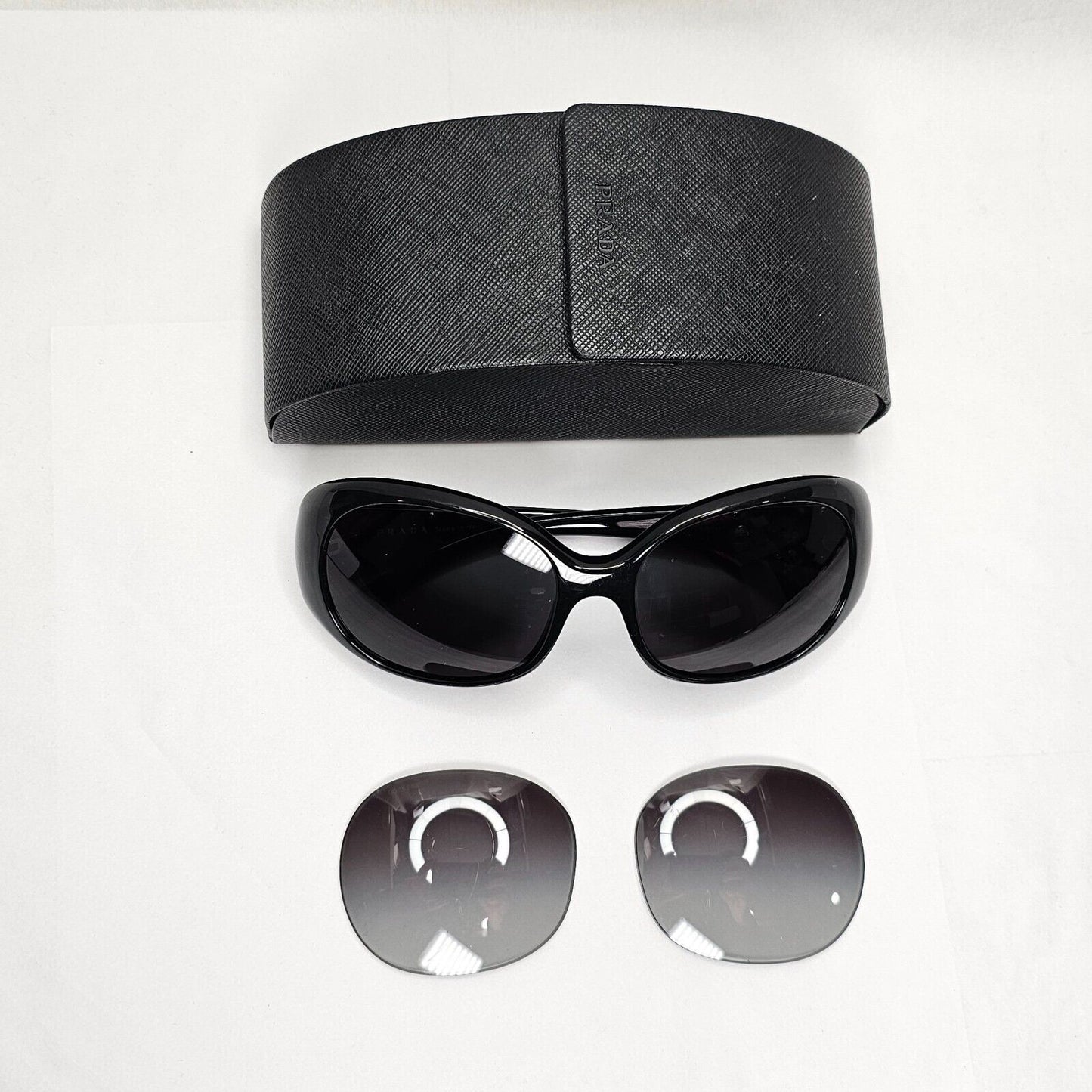 Prada Sunglasses 2010 Triangle Logo Black PR27LS SPR 27L 1AB-3M1 111223