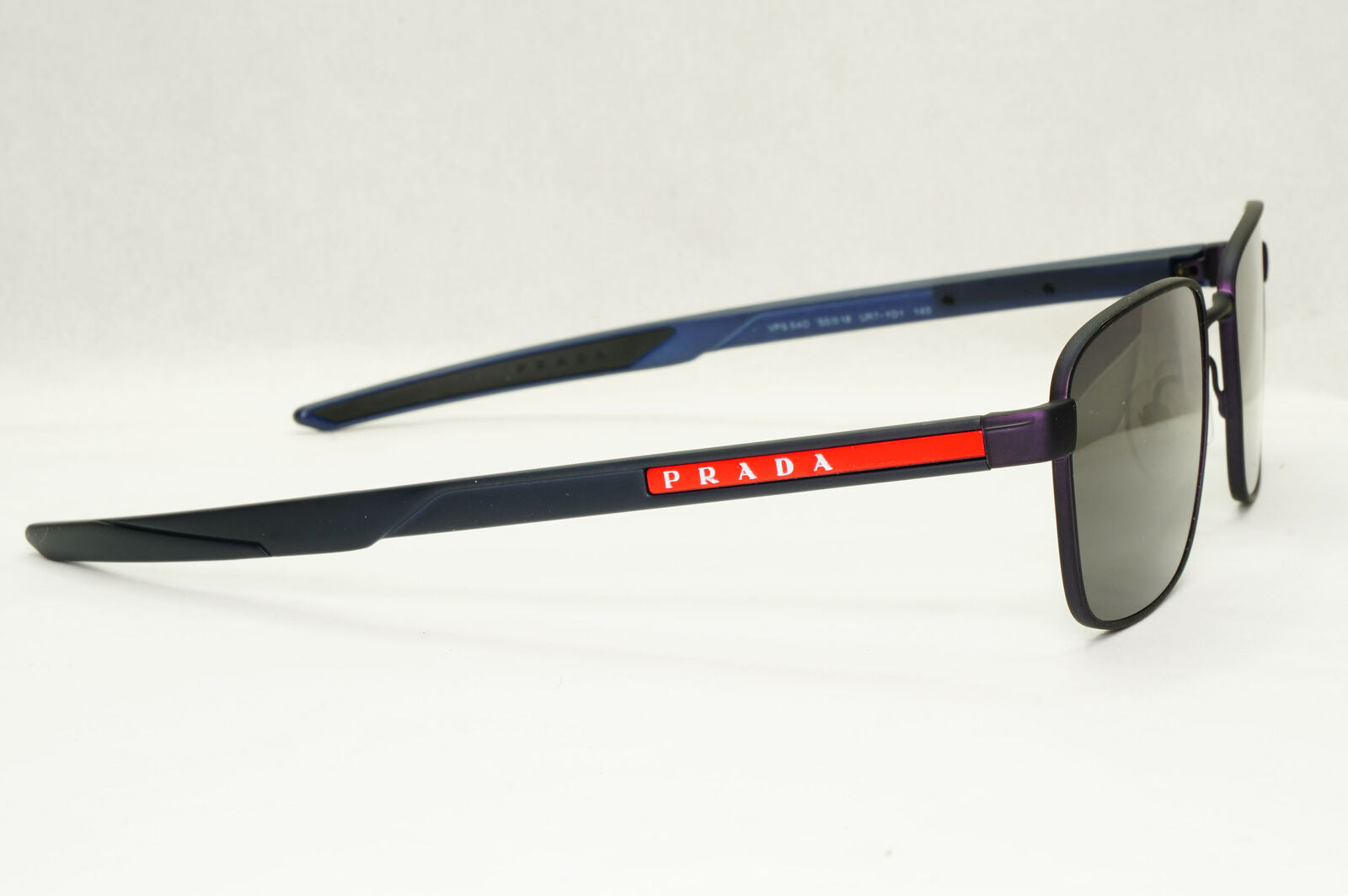 Prada Sunglasses Blue Navy Dark Square Red Stripe PS54OV VPS 54O UR7-1O1 55mm