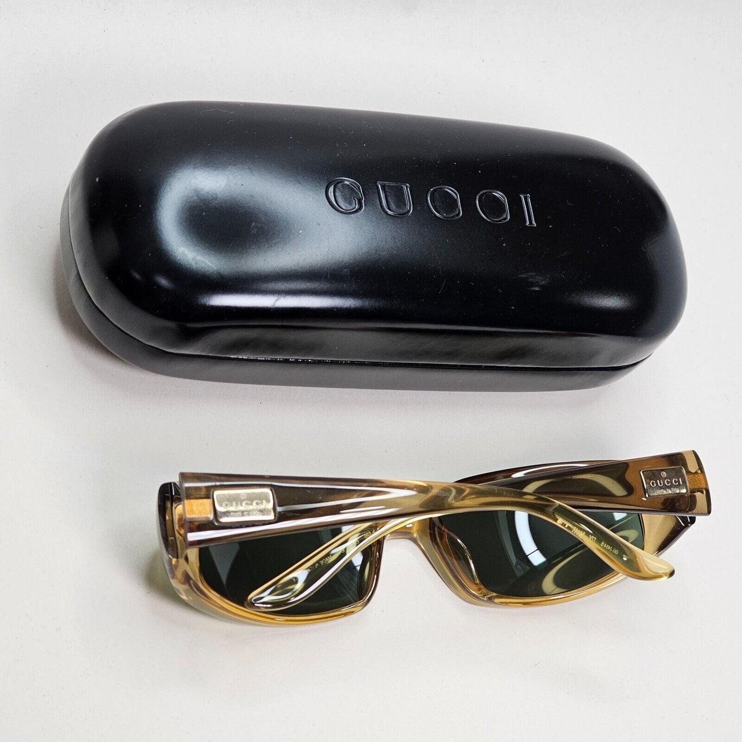 Gucci Sunglasses 1998 Vintage Honey Brown Green Rectangle GG 2454/S T7V 280924