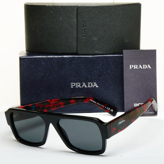 Prada Sunglasses Symbole Triangle Black Red Gred PR22YS SPR 22Y 1AB-5S0 060125