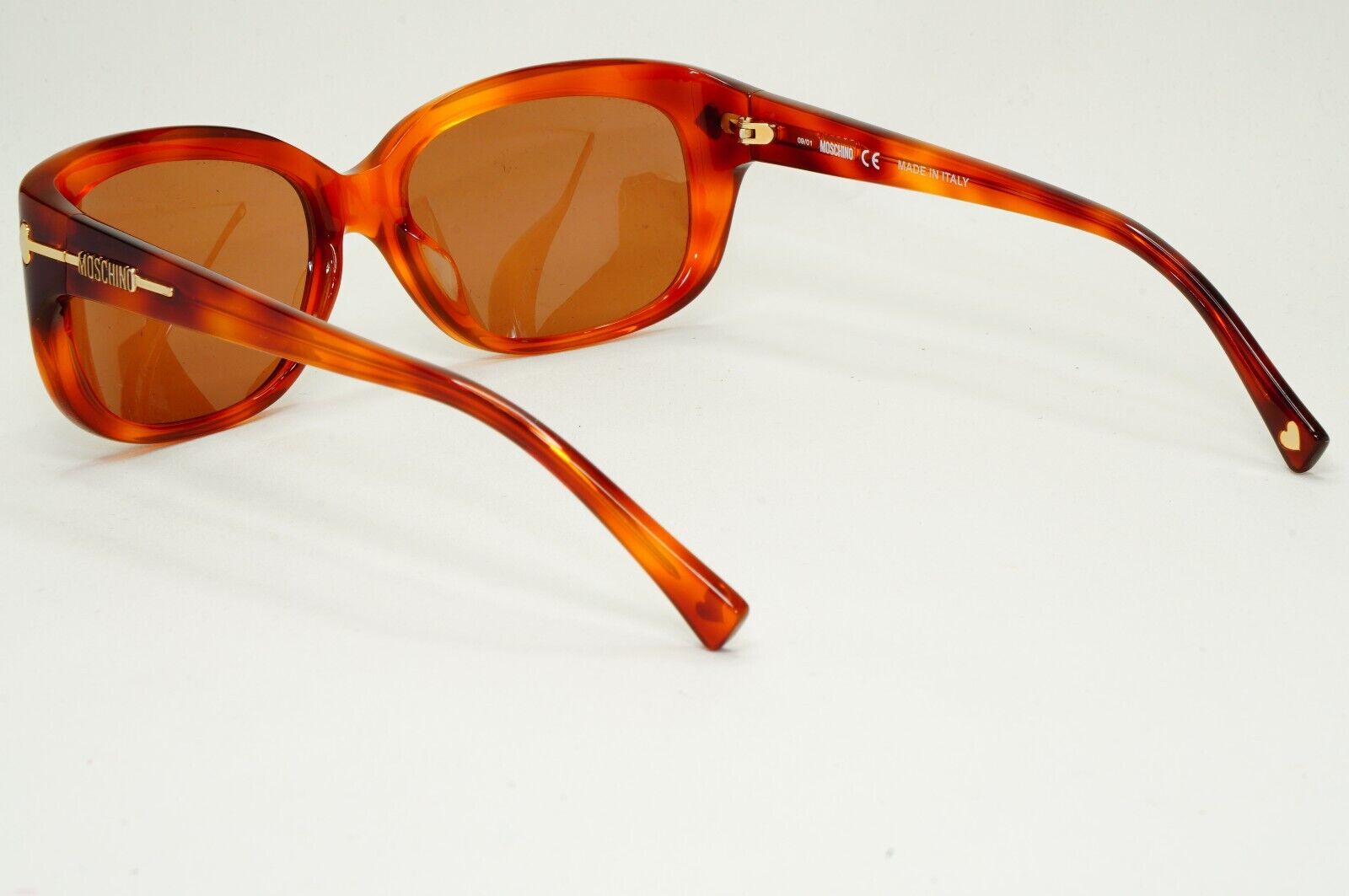 Moschino Sunglasses 2005 Vintage Brown Tortoise Gold Arrows MO570 03 101124