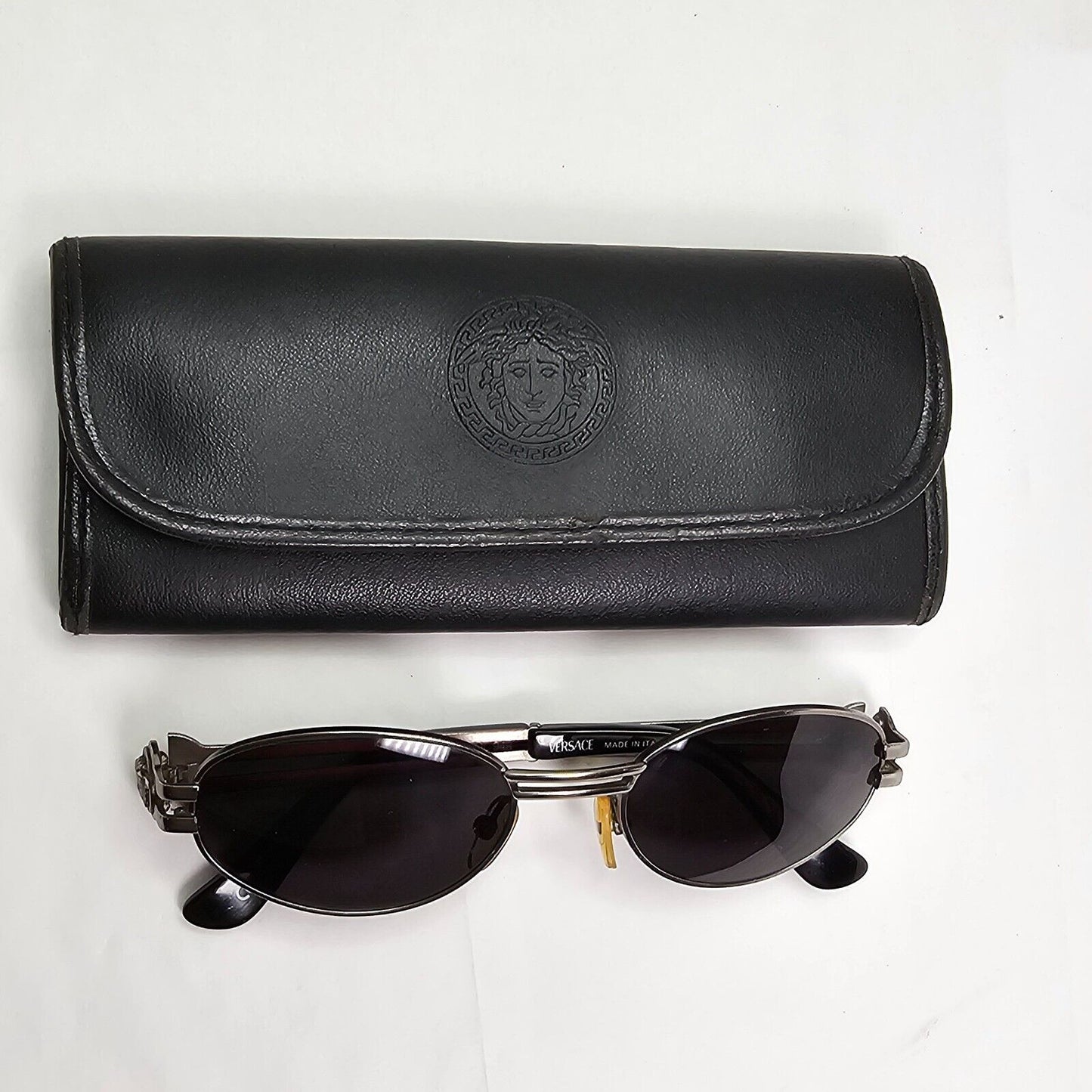 Gianni Versace Sunglasses 1995 Vintage Oval Medusa Gunmetal MOD S41 948 270324