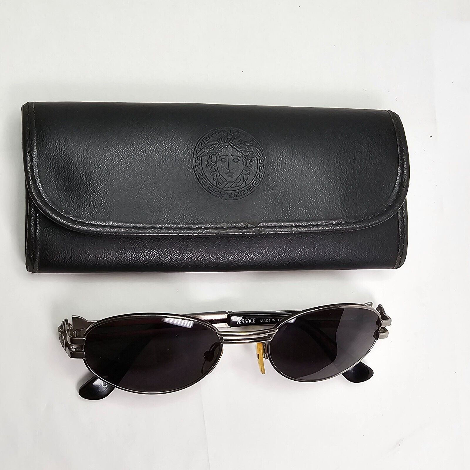 Gianni Versace Sunglasses 1995 Vintage Oval Medusa Gunmetal MOD S41 948 270324