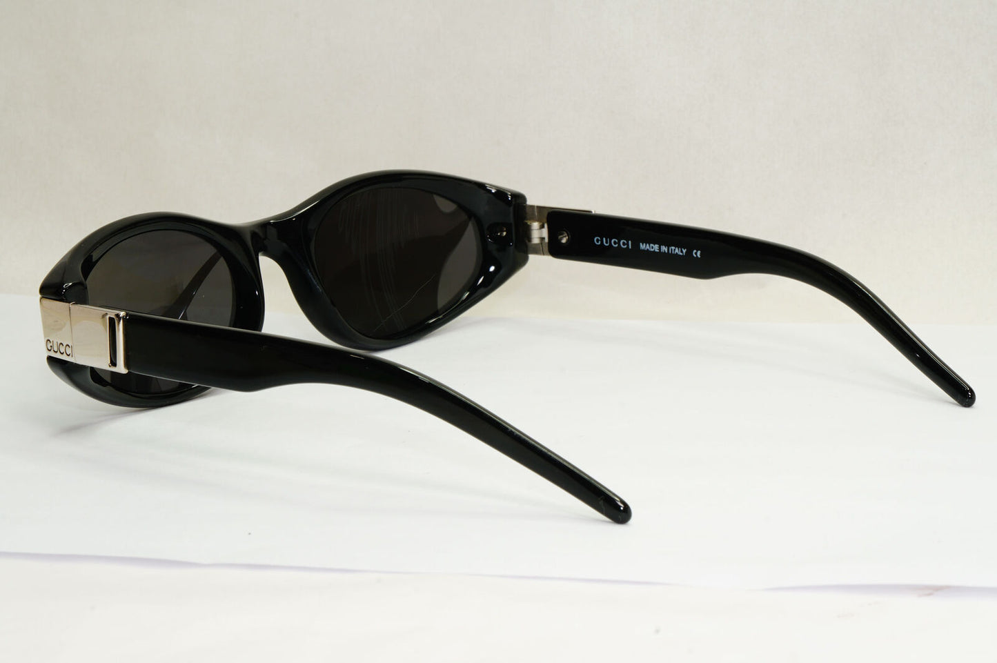 Gucci Sunglasses 1998 Vintage Black Silver Rectangle GG 2411/S D28 55mm 180224