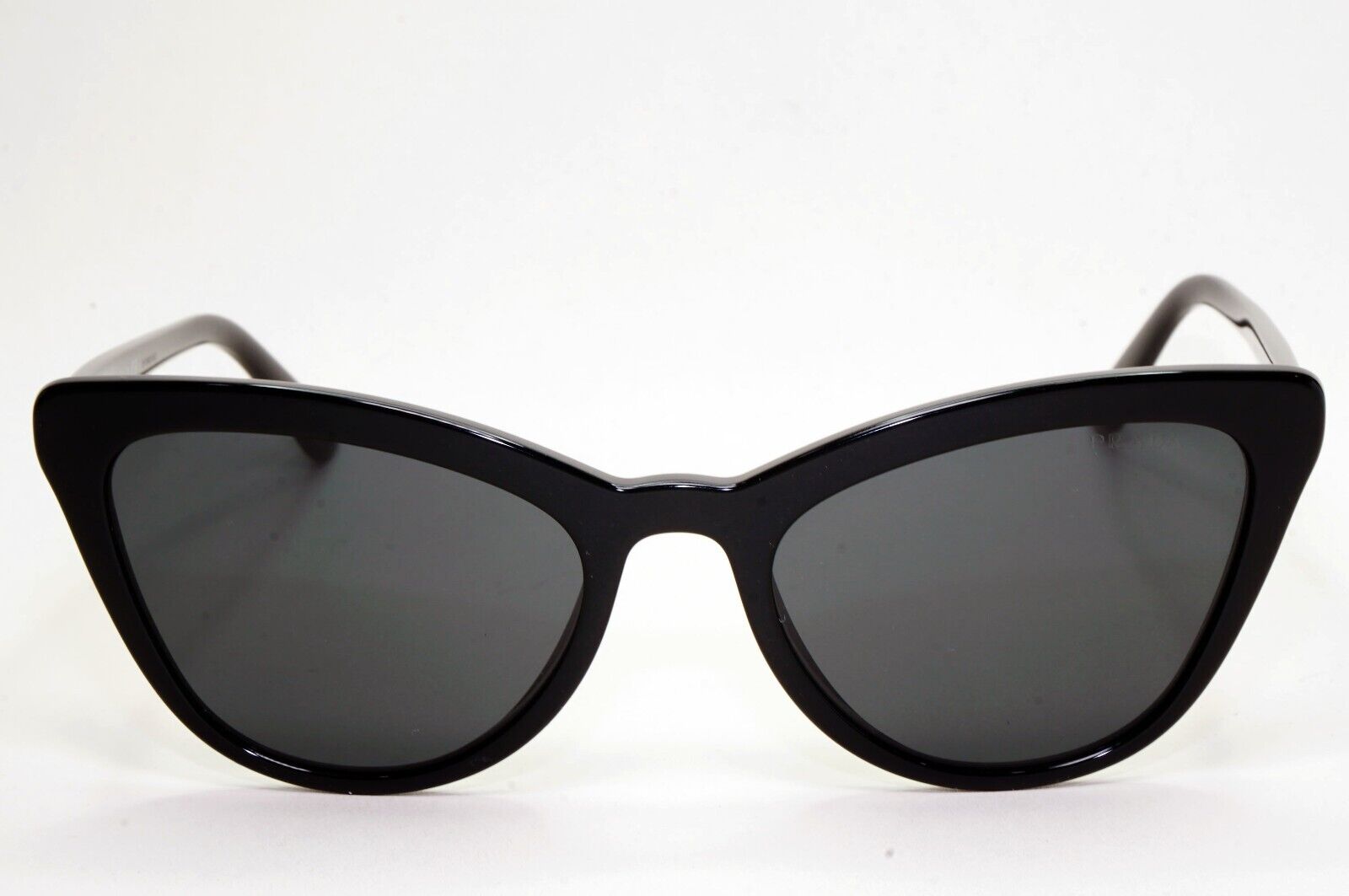 Prada Sunglasses Black Cat Eye Glossy PR01VS SPR 01V 1AB-5S0 56mm 050824