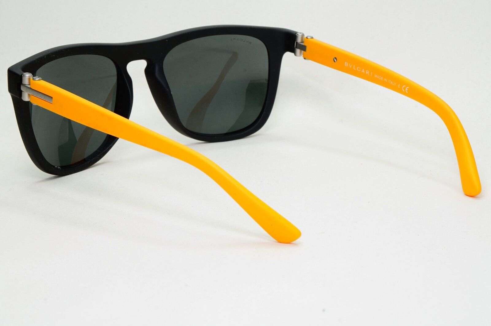 Bvlgari Sunglasses Rubber Black Yellow Grey Square BV 7020 1008/87 56mm 081024