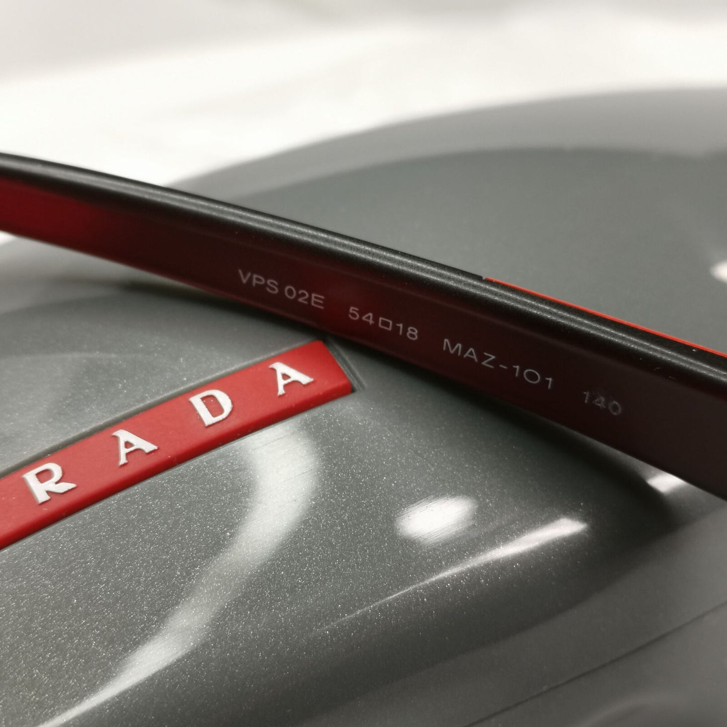 Prada Sunglasses Red Burgundy Black Square Rectangle PS02EV VPS 02E MAZ-1O1 54mm