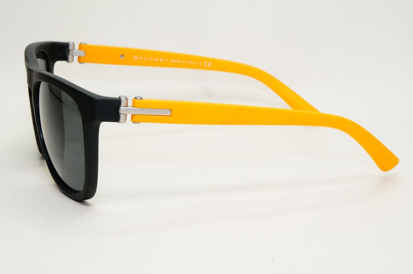 Bvlgari Sunglasses Rubber Black Yellow Grey Square BV 7020 1008/87 56mm 081024