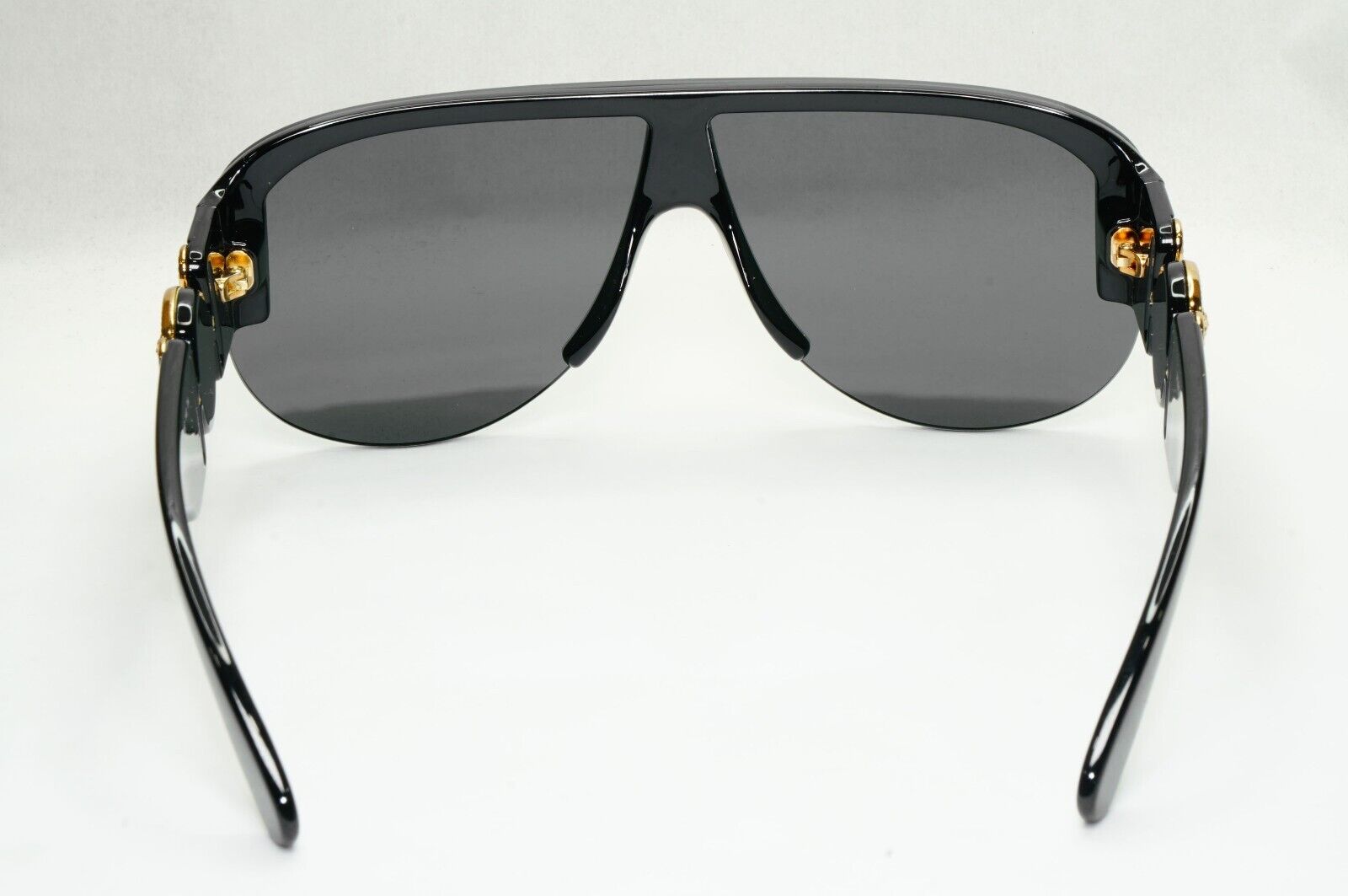 Versace Sunglasses Black Gold Shield Pilot Medusa Biggie MOD VE 4391 GB1/87