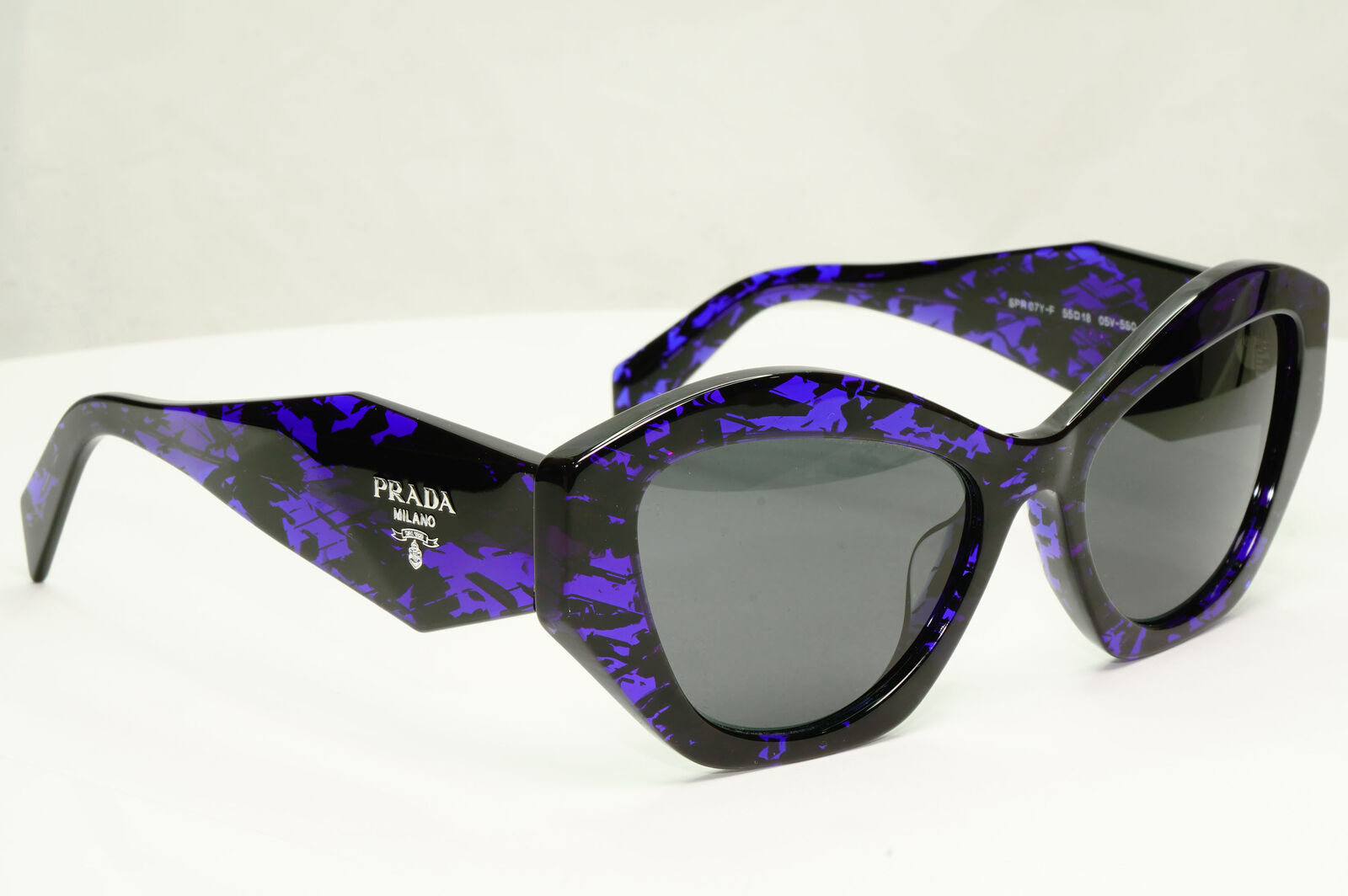 Prada Symbole Marble Sunglasses Black Violet Square PR07YSF SPR 07Y F 05V-5S0