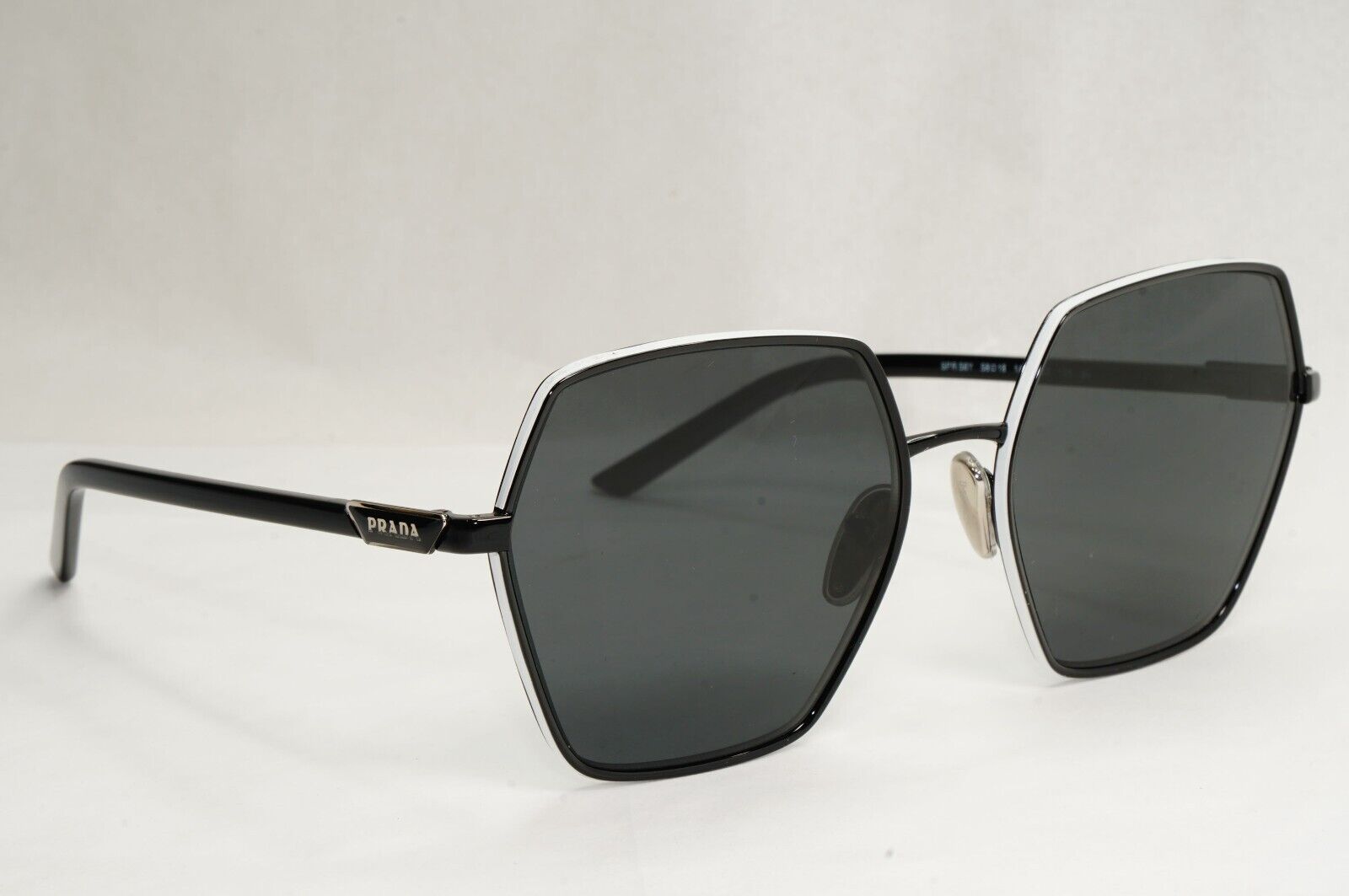 Prada Sunglasses Black Hexagon Angular Square PR56YS SPR 56Y 1AB-5S0 58mm