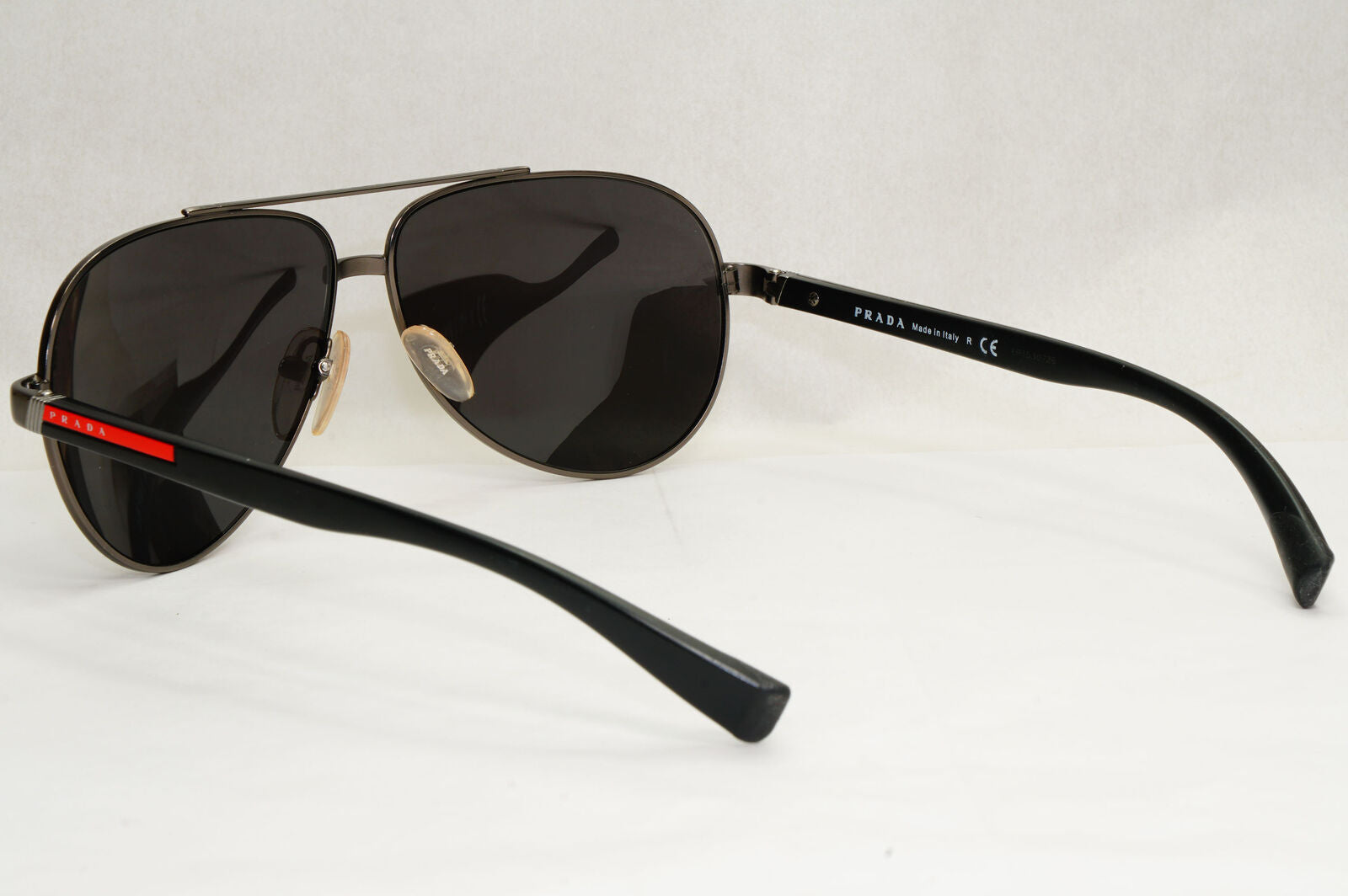 Prada Sunglasses Black Pilot Gunmetal Grey PS58US SPS 58U 7CQ-5S0 63mm 140124