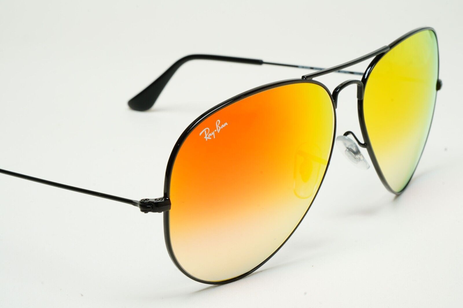 Ray-Ban Sunglasses Aviator Black Orange Mirror Pilot RB 3025 002/4W 62mm