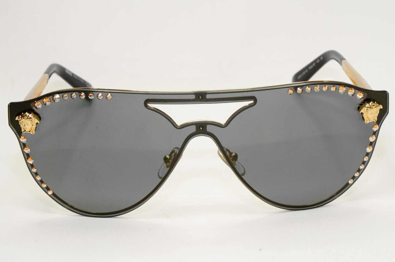 Versace Sunglasses Gold Diamante Medusa Grey Unisex MOD VE 2161-B 1002/87
