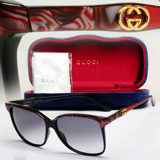 Gucci Sunglasses 1993 Dark Red Bordo Square Grey GG 2106/S 29G 62mm 200225