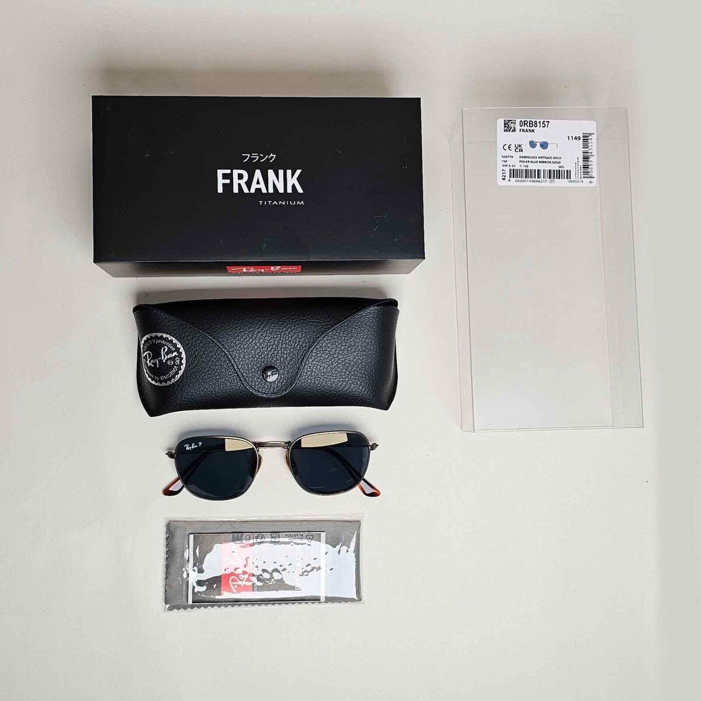 Ray-Ban Sunglasses Frank Titanium Polarised Bronze Blue RB 8157 9207/T0 51mm
