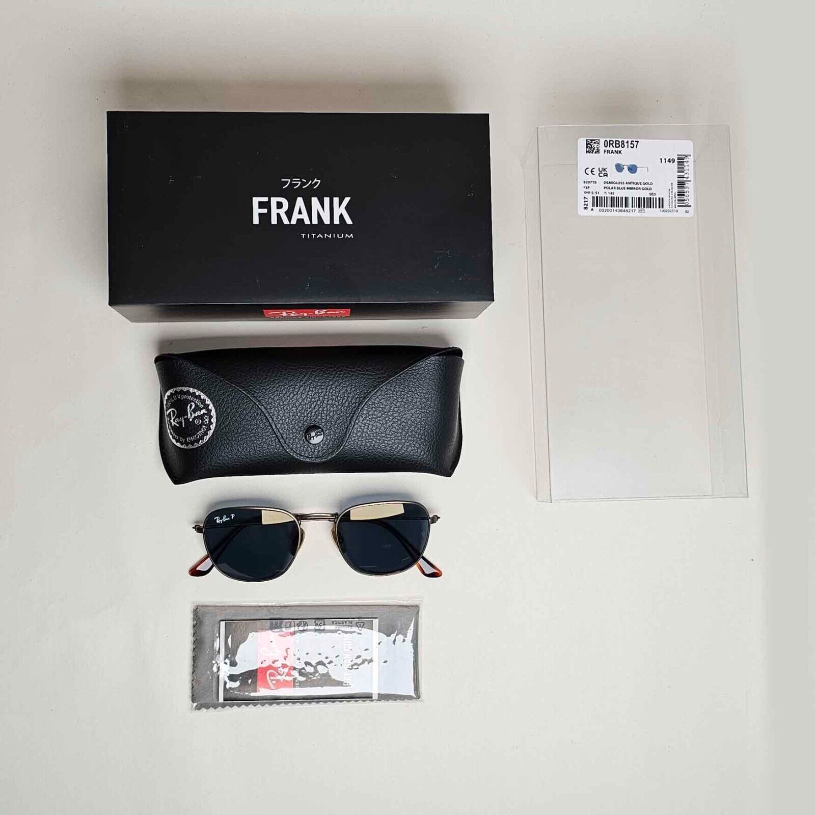Ray-Ban Sunglasses Frank Titanium Polarised Bronze Blue RB 8157 9207/T0 51mm