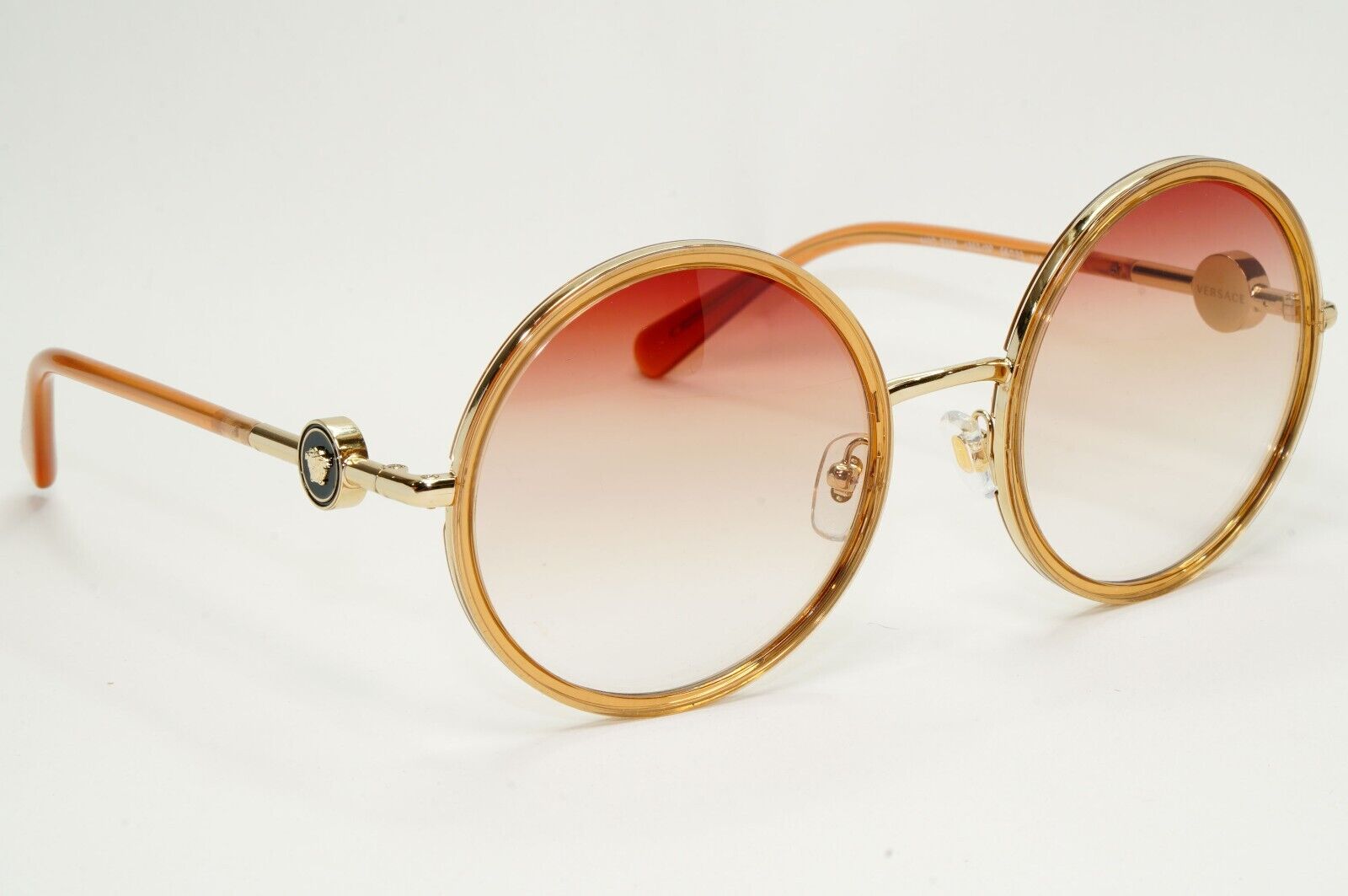 Versace Sunglasses Round Gold Transparent Brown Gradient MOD VE 2229 1252/0P