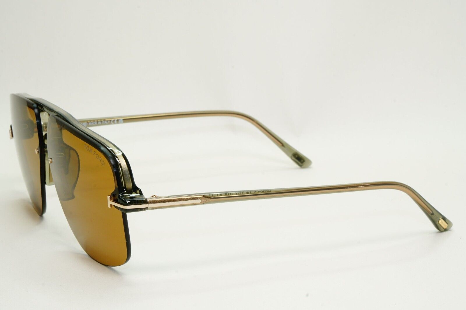 Tom Ford Sunglasses Hugo-02 Brown Semi Rimless Navigator FT1003 TF 1003 93E