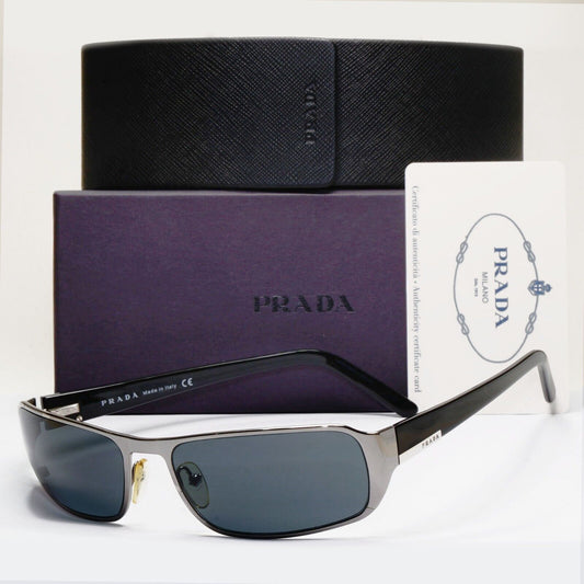 Prada Sunglasses 2006 Vintage Black Gunmetal Grey PR52FS SPR 52F 5AV-1A1 311024